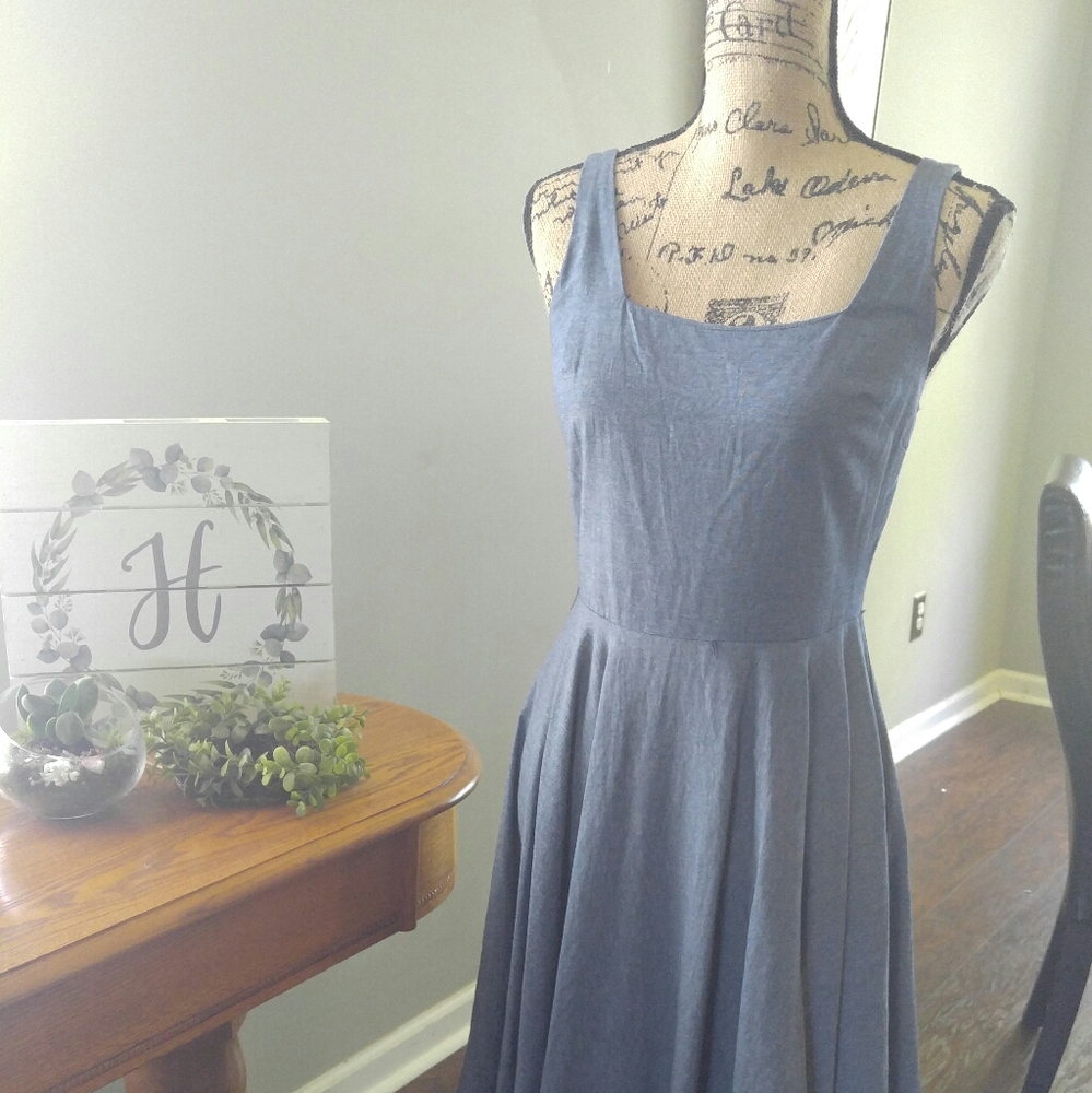 Blue chambray dress